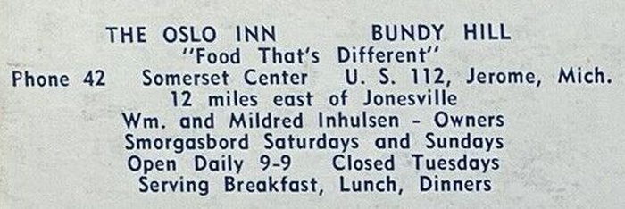 Bundy Hill Diner (Oslo Inn) - Vintage Postcard (newer photo)